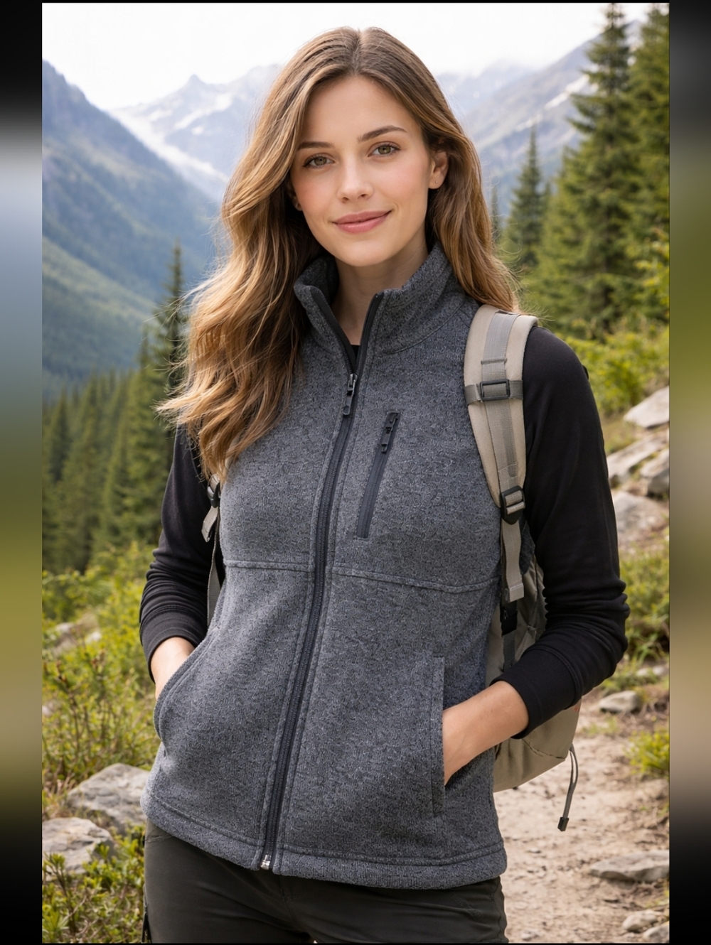 Marmot Mountain Works Drop Line Vest XS Gray Heather Full Zip Fleece NWT Outdoor